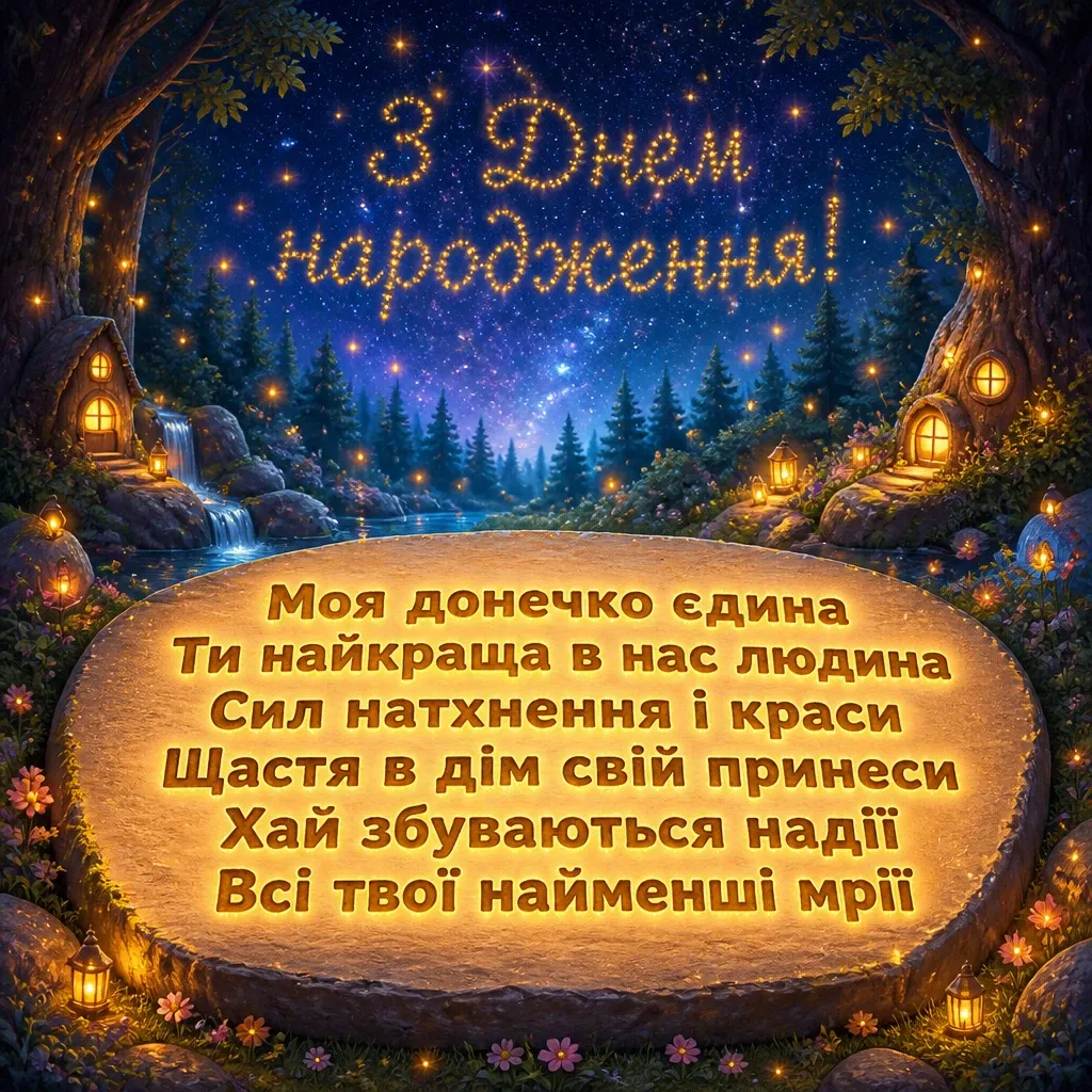 привітання донечки з днем народження своїми словами