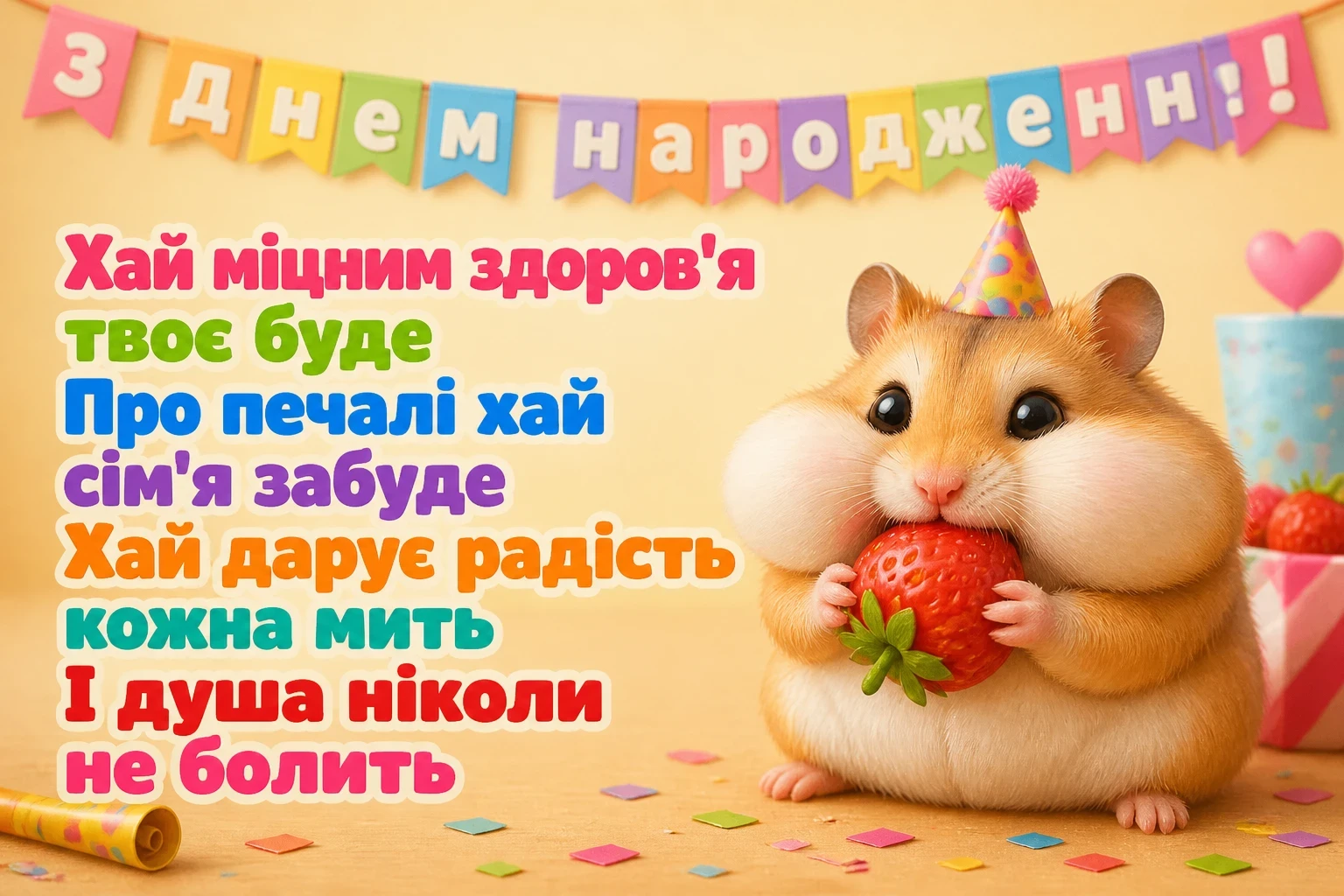 привітання донечки з днем народження своїми словами