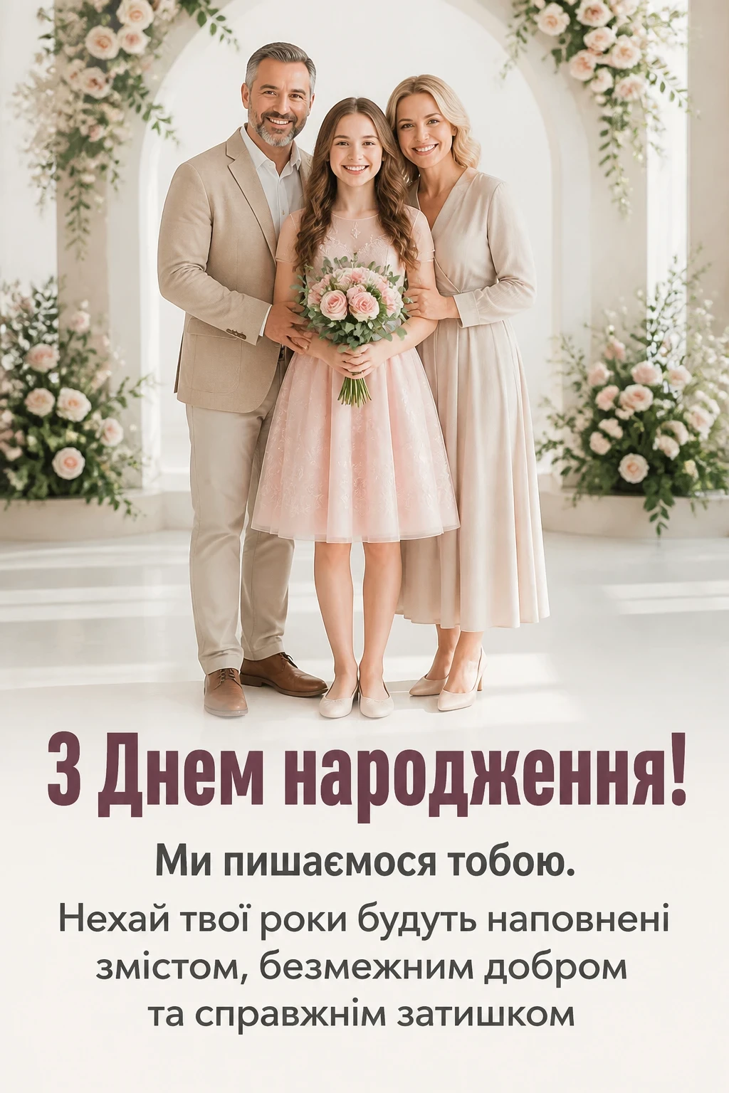 привітання донечки з днем народження своїми словами