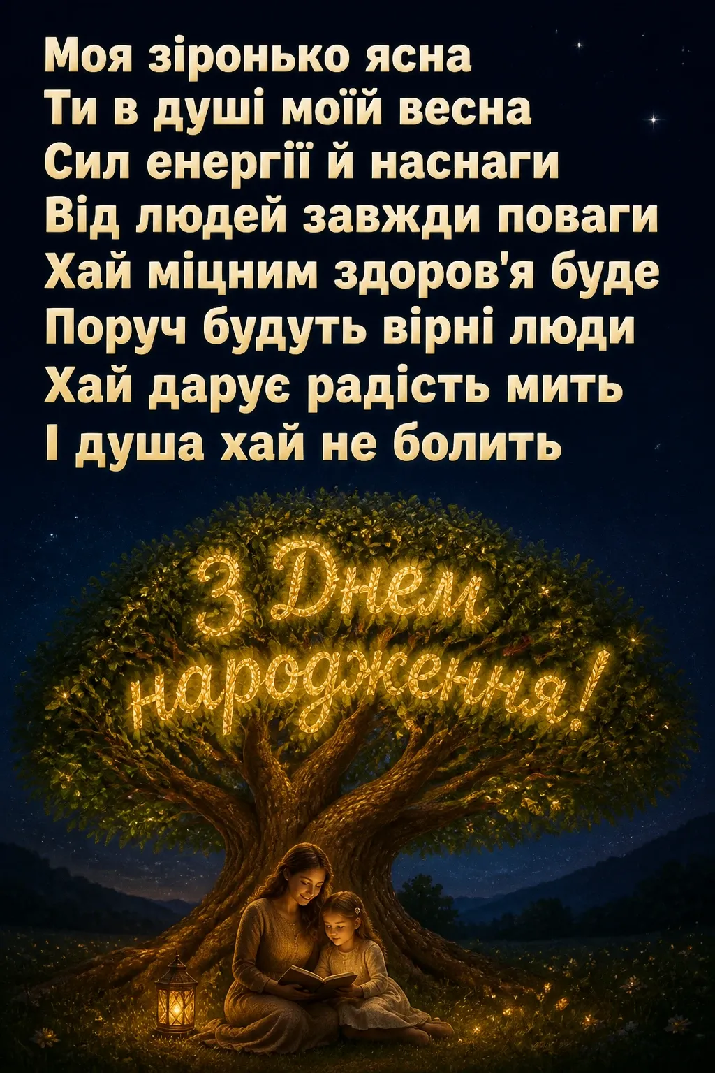 привітання донечки з днем народження своїми словами