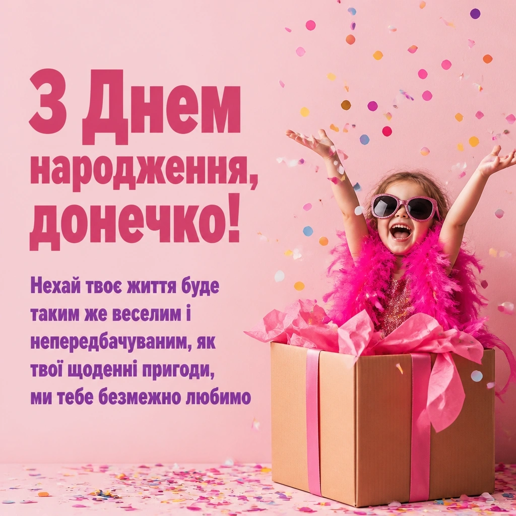 привітання донечки з днем народження своїми словами