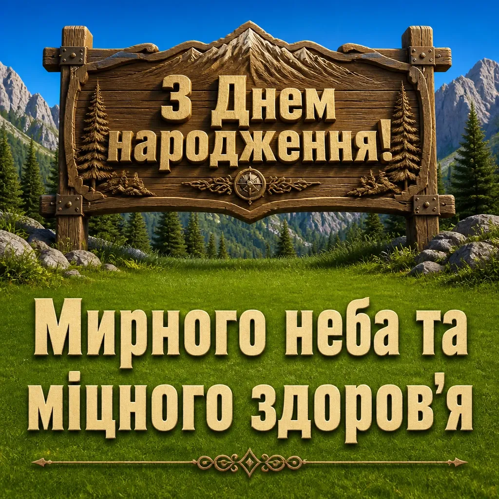 привітання мужчині з днем народження мирного неба над головою
