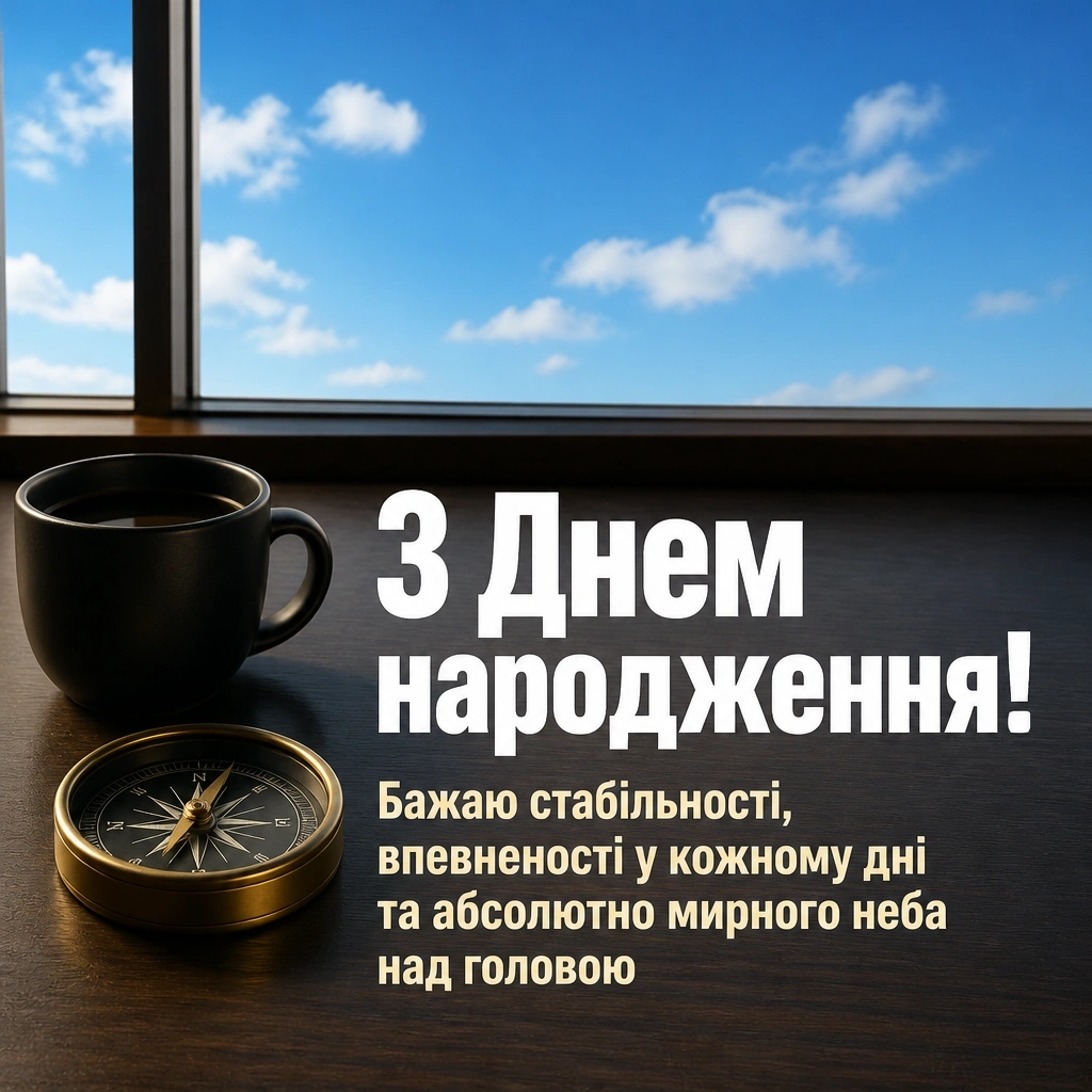 привітання мужчині з днем народження мирного неба над головою