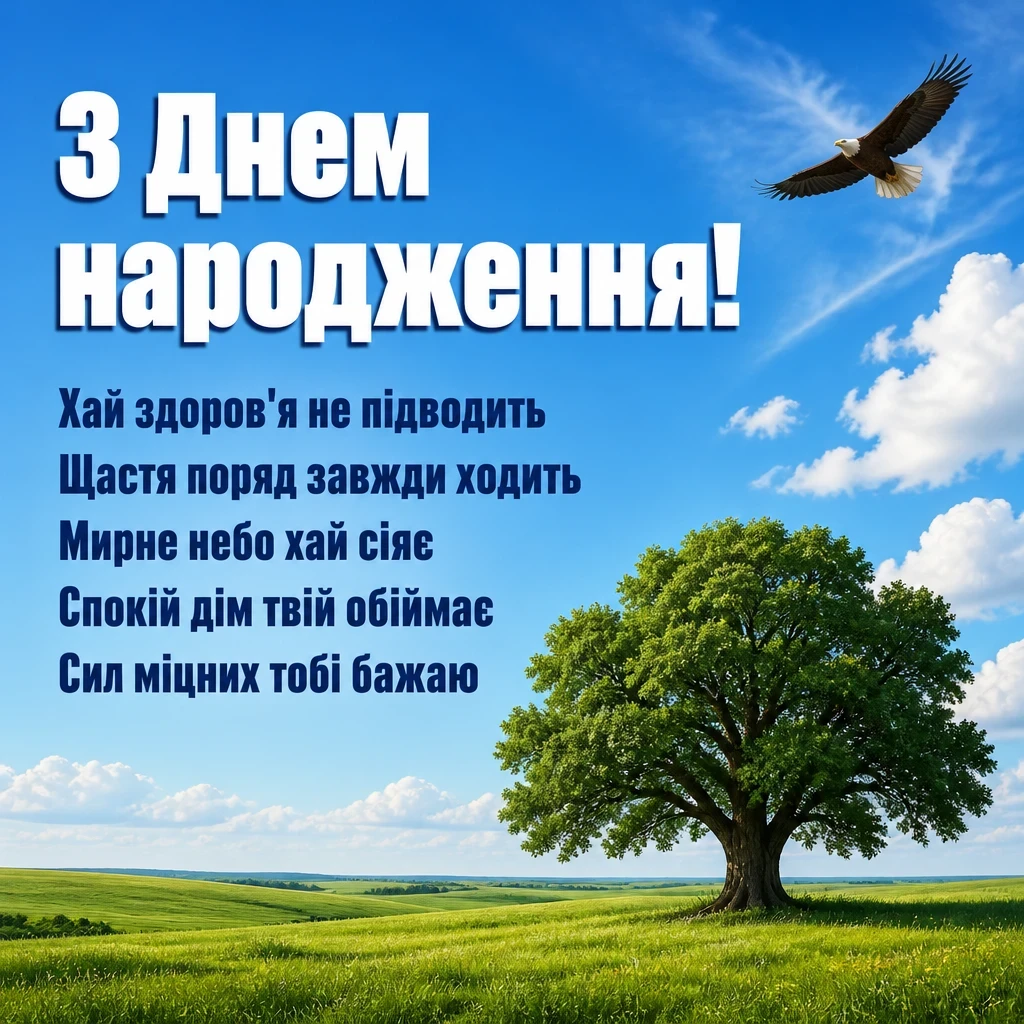 привітання мужчині з днем народження мирного неба над головою