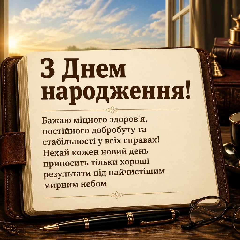 привітання мужчині з днем народження мирного неба над головою