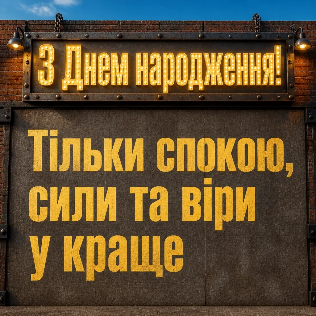 привітання мужчині з днем народження мирного неба над головою