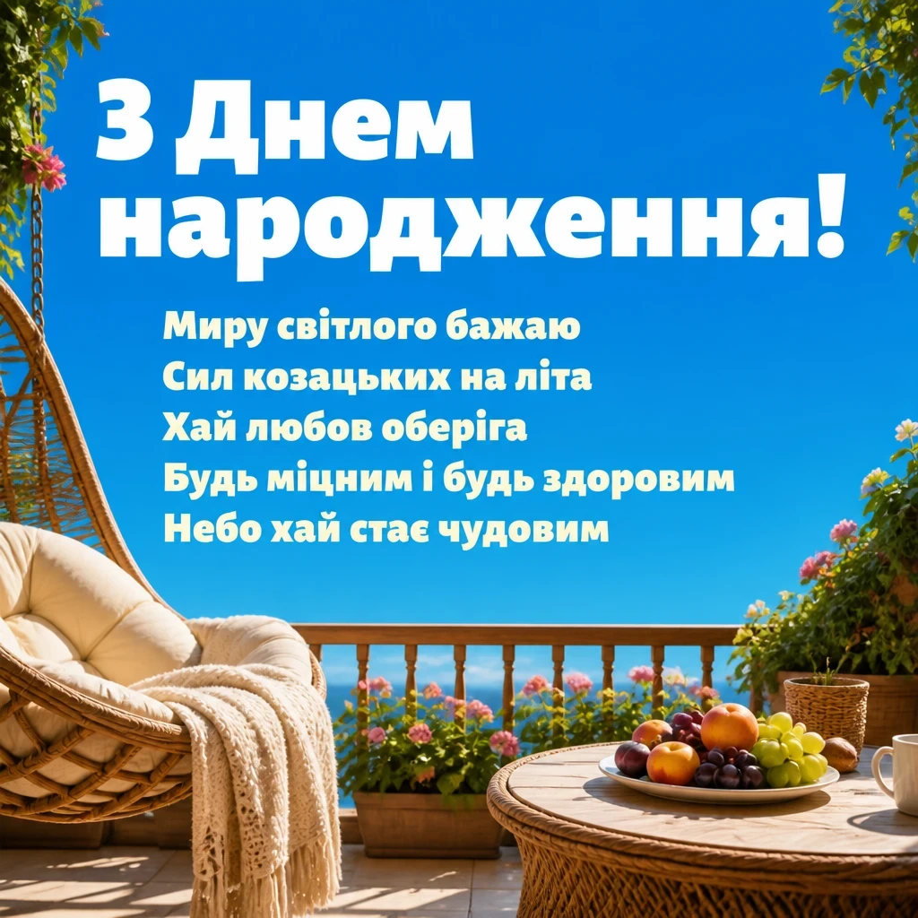 привітання мужчині з днем народження мирного неба над головою