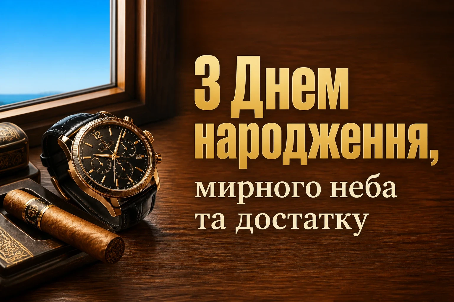 привітання мужчині з днем народження мирного неба над головою