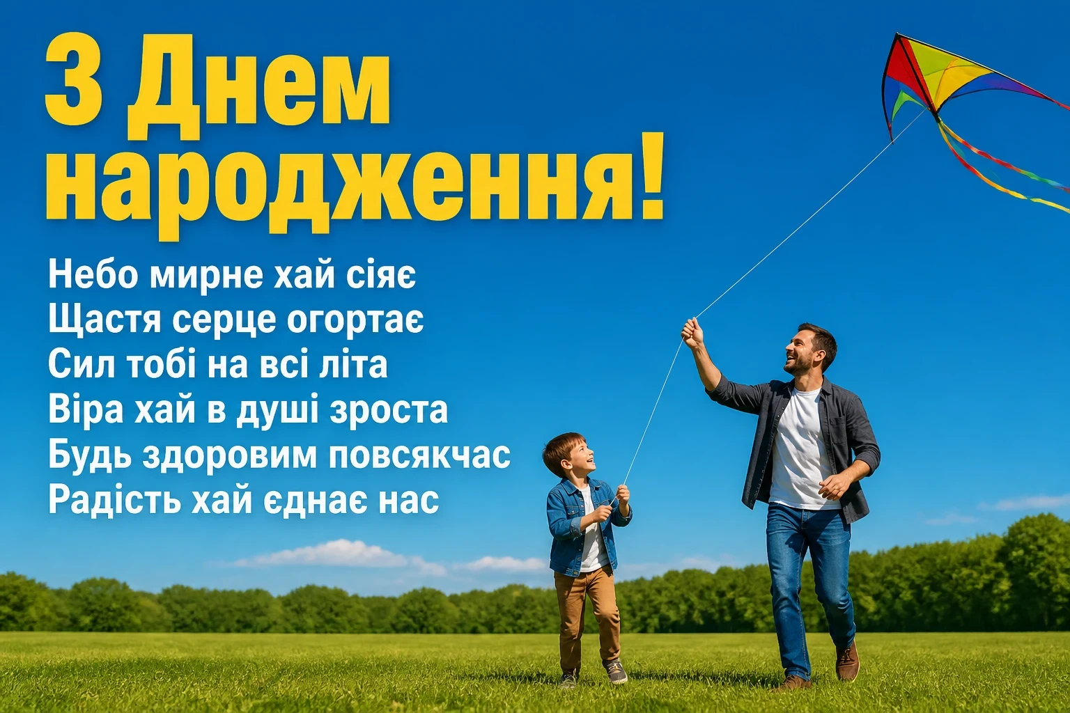 привітання мужчині з днем народження мирного неба над головою