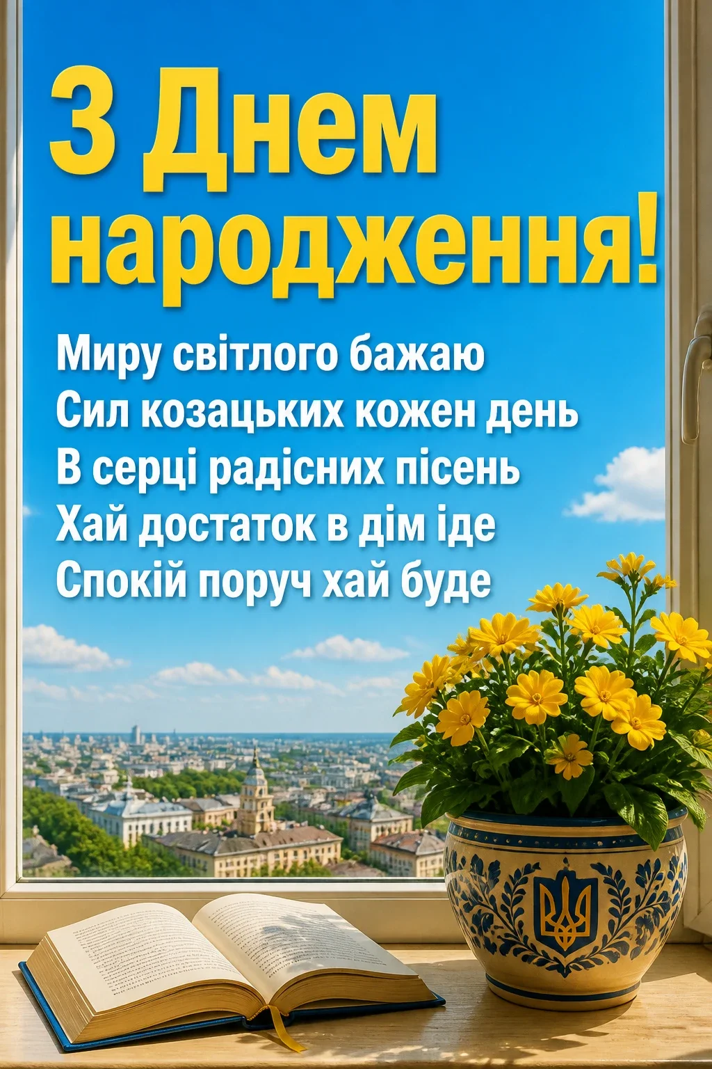 привітання мужчині з днем народження мирного неба над головою