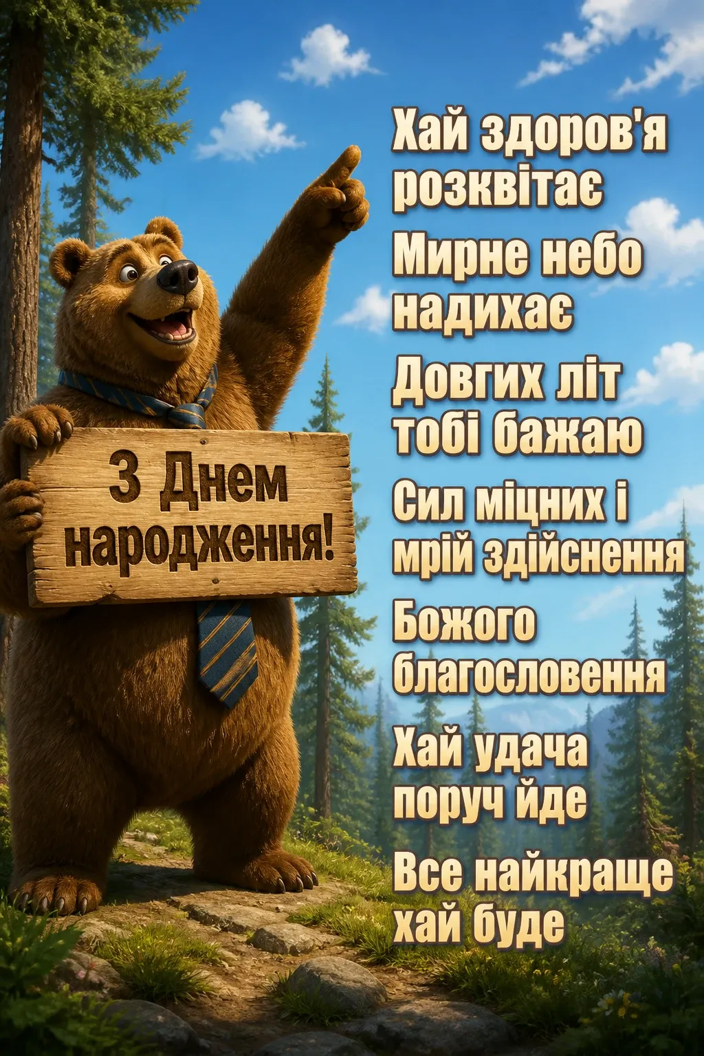 привітання мужчині з днем народження мирного неба над головою