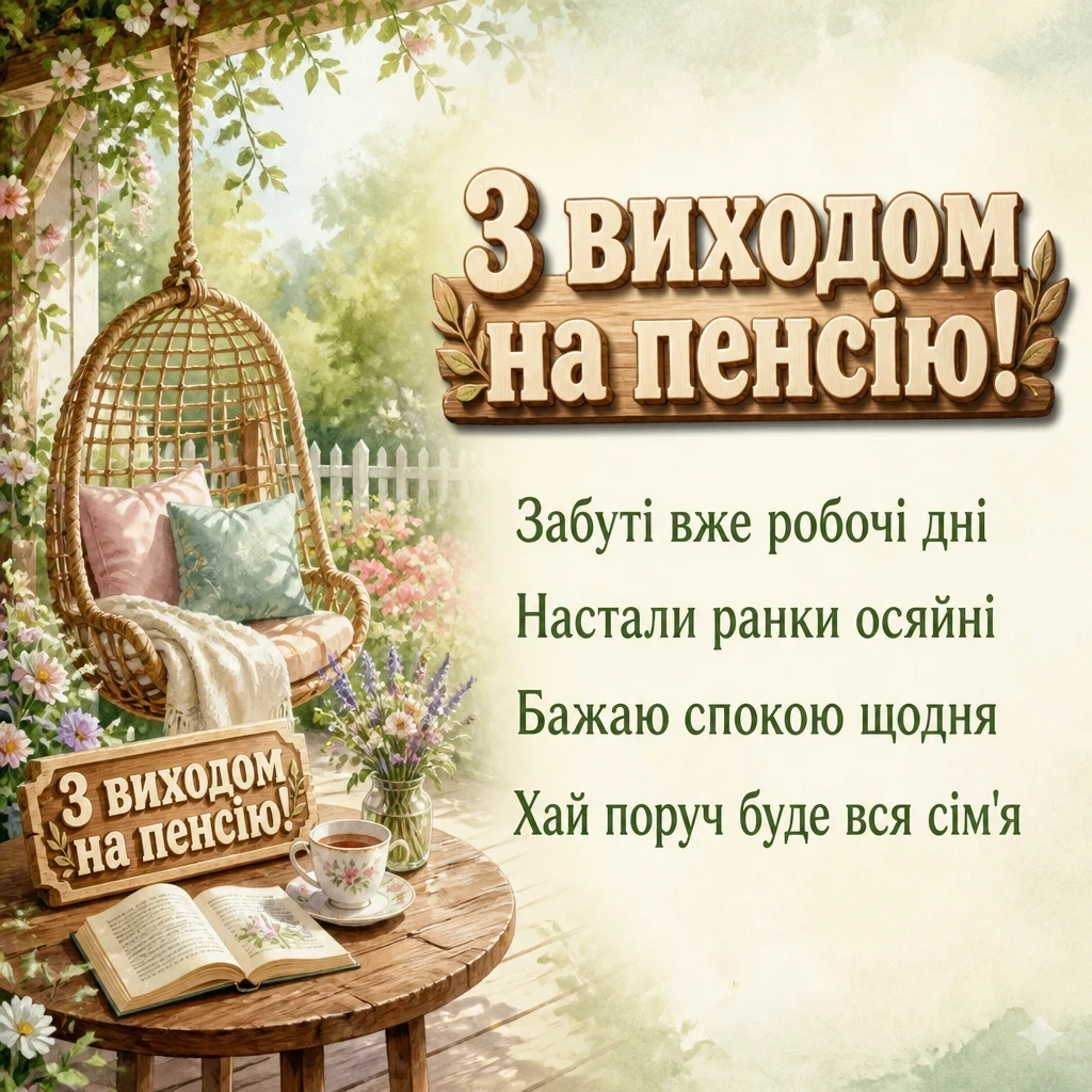 привітання з виходом на пенсію