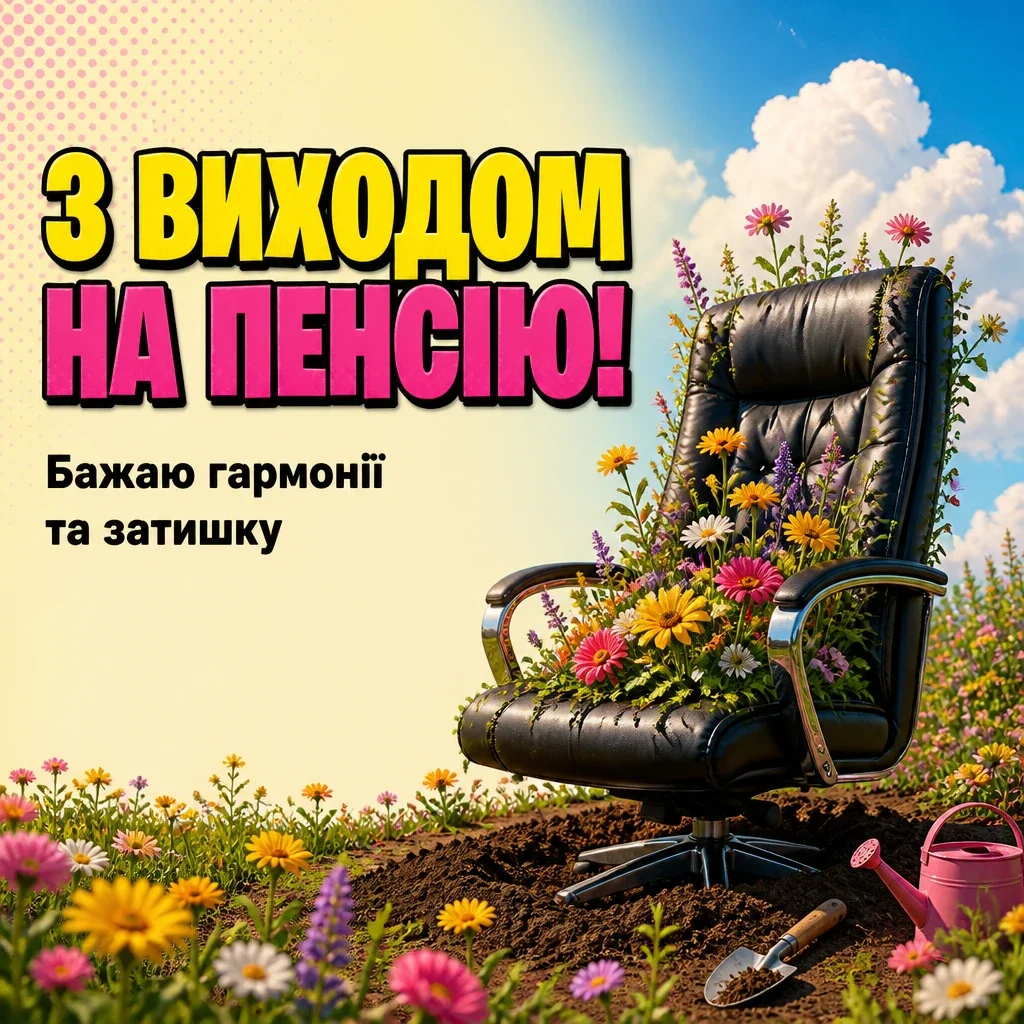 привітання з виходом на пенсію