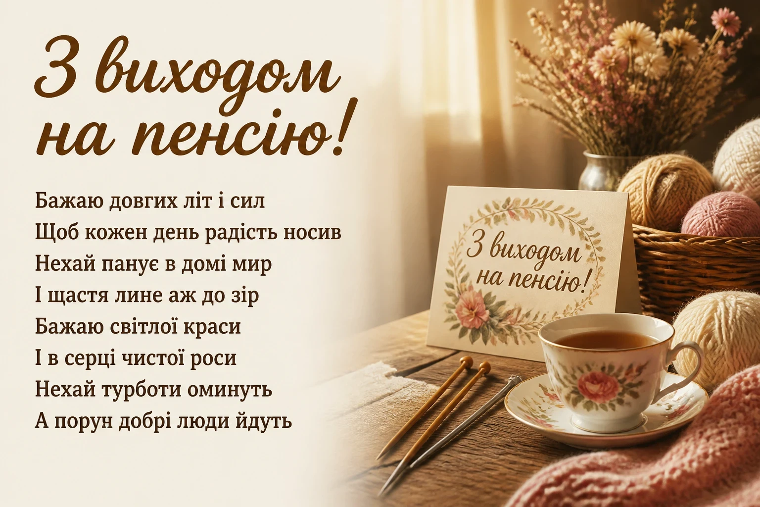 привітання з виходом на пенсію