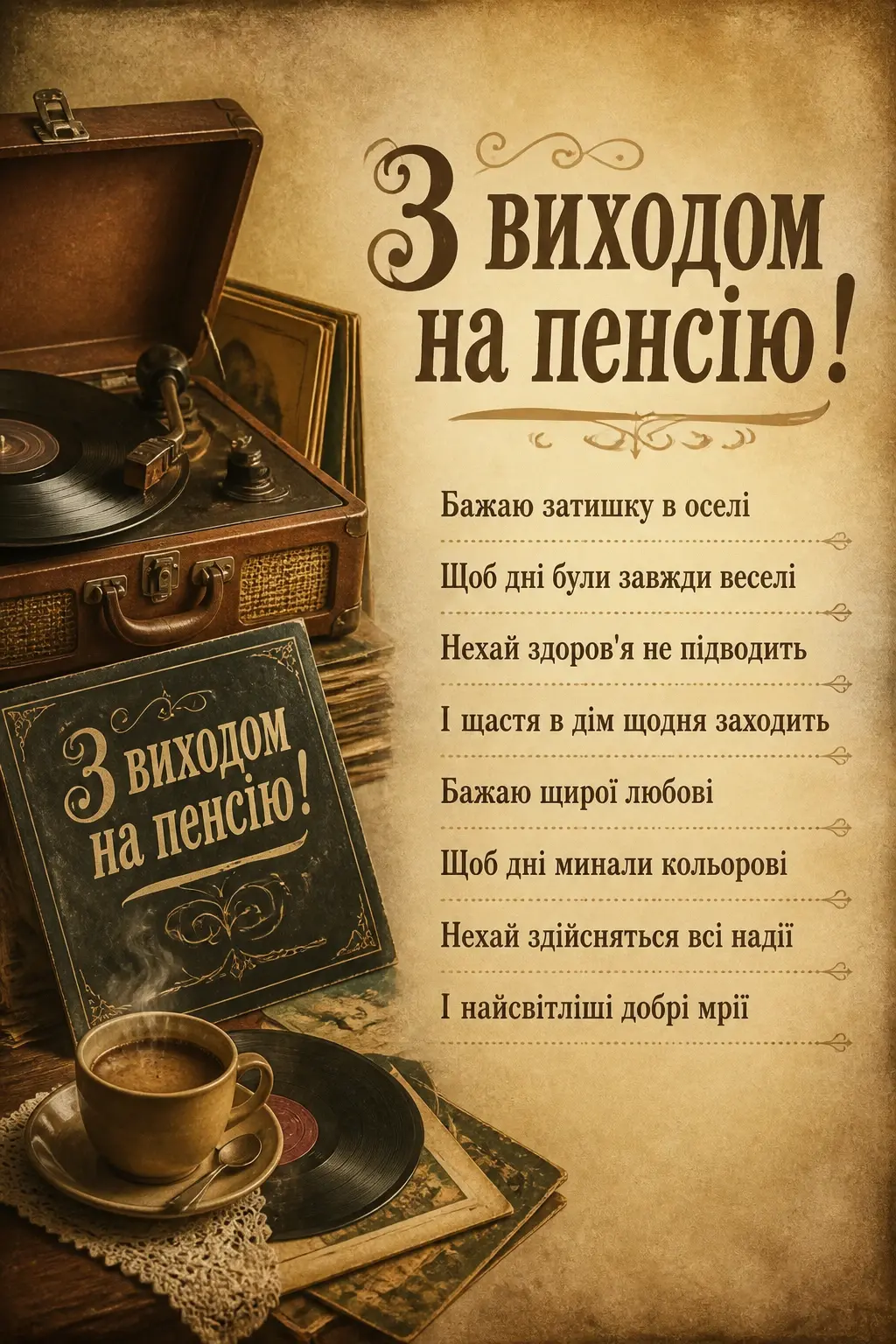 привітання з виходом на пенсію
