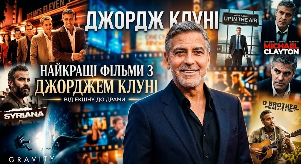 Повна добірка фільмів з Джорджем Клуні для перегляду